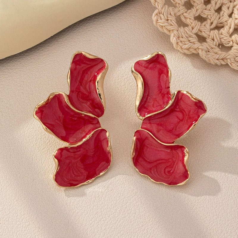 EXPHAIN Irregular Petal Earring For Women Stainless Steel Unique Statement Flower Dangle Earrings Trendy Jewelry Gift - Image 3